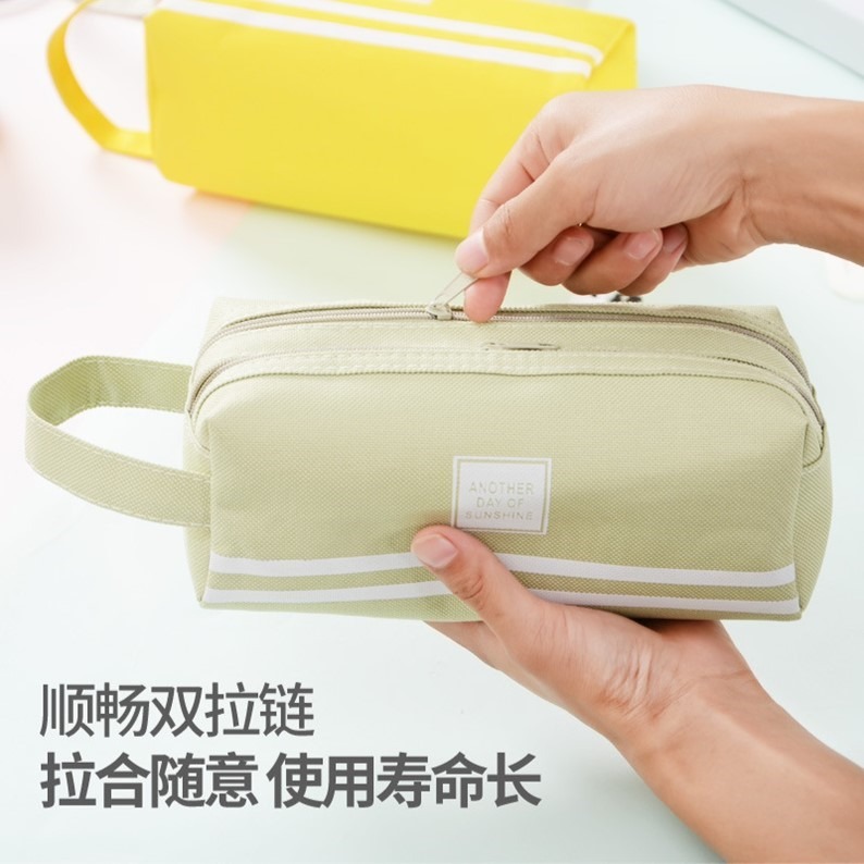 日系大容量鉛筆袋 ins風少女心筆袋 簡約小清新鉛筆袋 國中學生帆布文具盒 創意筆袋 純色筆袋 鉛筆袋 雙層鉛筆袋-細節圖8