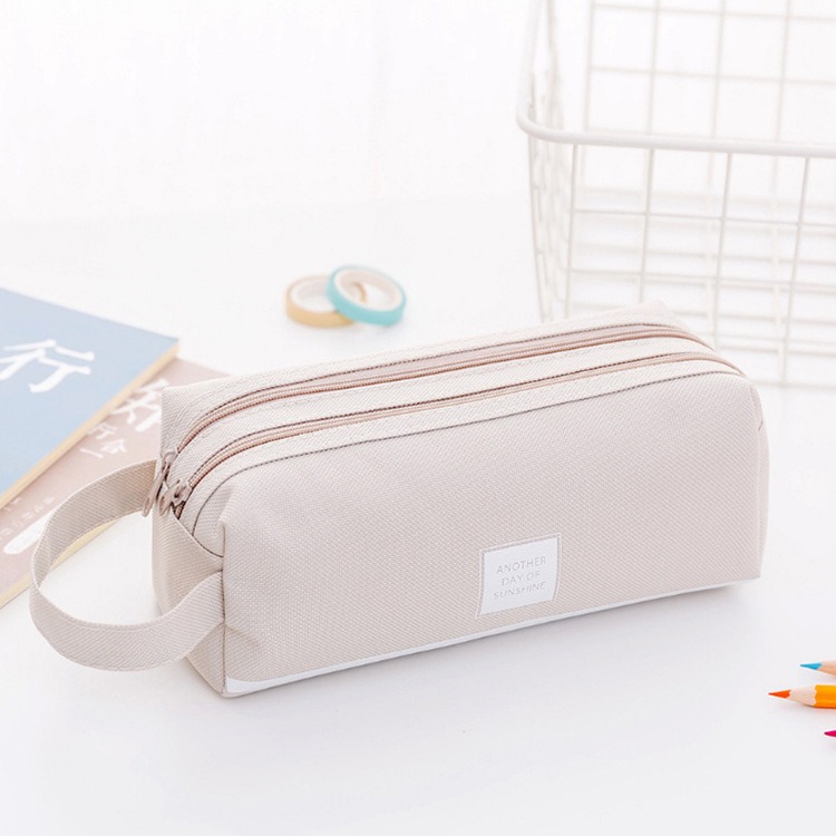 日系大容量鉛筆袋 ins風少女心筆袋 簡約小清新鉛筆袋 國中學生帆布文具盒 創意筆袋 純色筆袋 鉛筆袋 雙層鉛筆袋-規格圖10