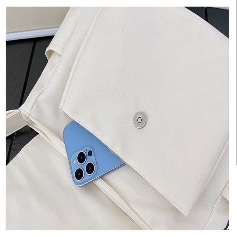 ins大學生斜背包 上課休閒背包 斜背包郵差包 日系包包女 原宿復古郵差包男腰包 日韓側背包 拉鍊側背包 郵差包日韓手提-細節圖5