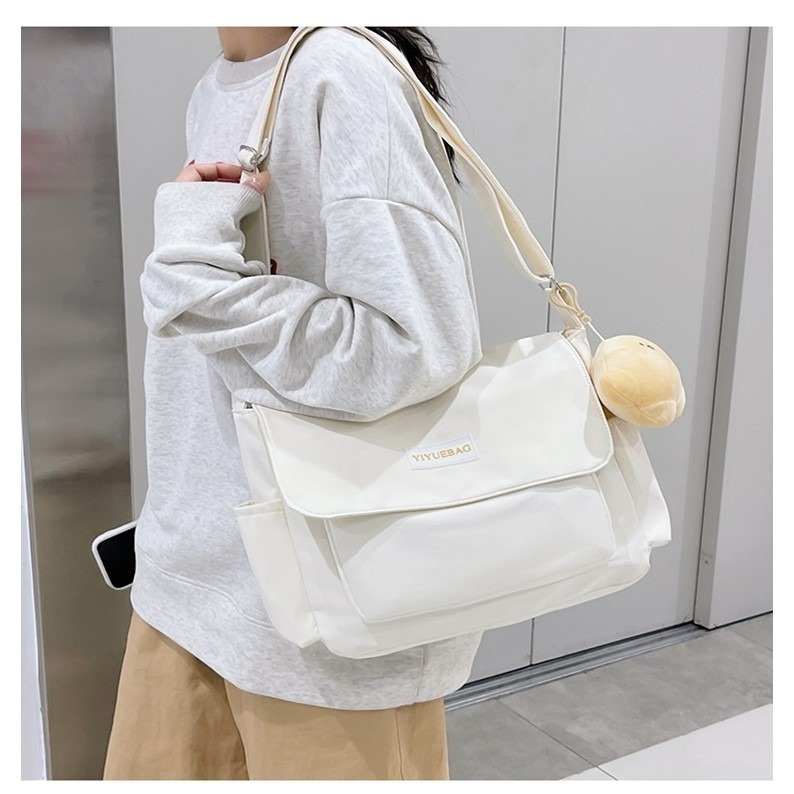 ins大學生斜背包 上課休閒背包 斜背包郵差包 日系包包女 原宿復古郵差包男腰包 日韓側背包 拉鍊側背包 郵差包日韓手提-細節圖8