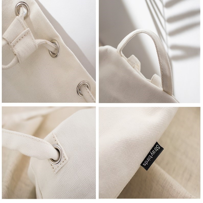 女生後背包 可愛背包 學生後背包 帆布後背包 小背包 帆布袋 日本帆布包 抽繩後背包簡約後背包後背包日系雙肩包 生日禮物-細節圖4