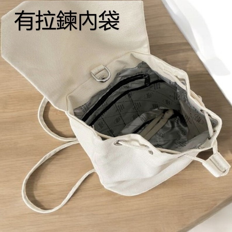 女生後背包 可愛背包 學生後背包 帆布後背包 小背包 帆布袋 日本帆布包 抽繩後背包簡約後背包後背包日系雙肩包 生日禮物-細節圖5