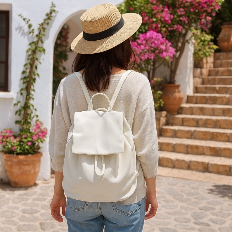 女生後背包 可愛背包 學生後背包 帆布後背包 小背包 帆布袋 日本帆布包 抽繩後背包簡約後背包後背包日系雙肩包 生日禮物-細節圖10