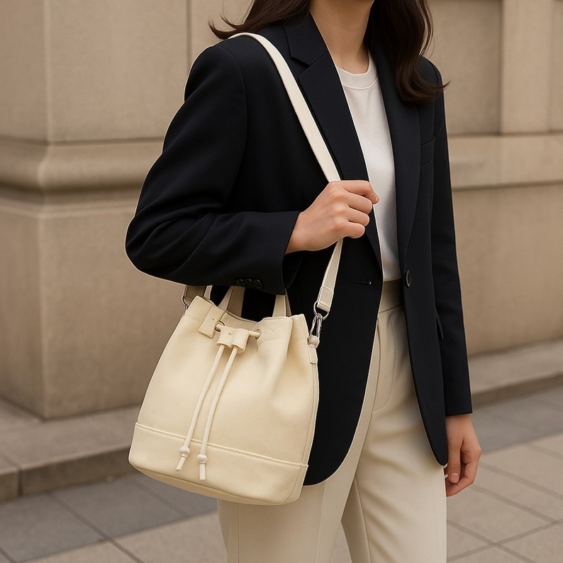 帆布水桶包 水桶包 小水桶包 斜背水桶包 小 水桶包韓國 手提斜背包 休閒包 帆布包韓國 通勤包 斜女背包抽繩水桶包禮品-細節圖10