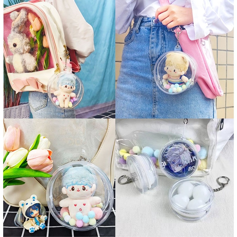 指娃包 痛包 包包吊飾 曬娃包 外出娃包 遛娃包 咕本鍊 徽章套 徽章保護 皮革 吧唧收納包 徽章透明保護套 徽章展示包-細節圖8