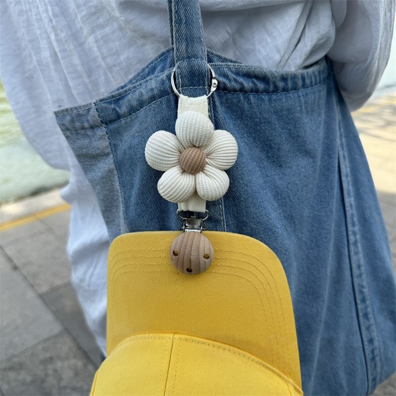 ins風花朵出行帽夾 旅行太陽帽遮陽帽掛夾 掛包包連接帽子 掛夾神器 帽夾 花朵帽夾 萬用夾 旅行帽夾 防丟失帽夾 禮品-細節圖6