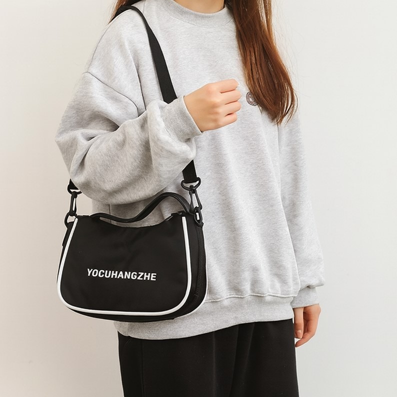 日系原宿 單肩包 斜背包 側背包 肩背包 兩用包 日系包包 腋下包 運動斜背包 尼龍斜背包 斜背包男 斜背包女 斜背包包-細節圖8