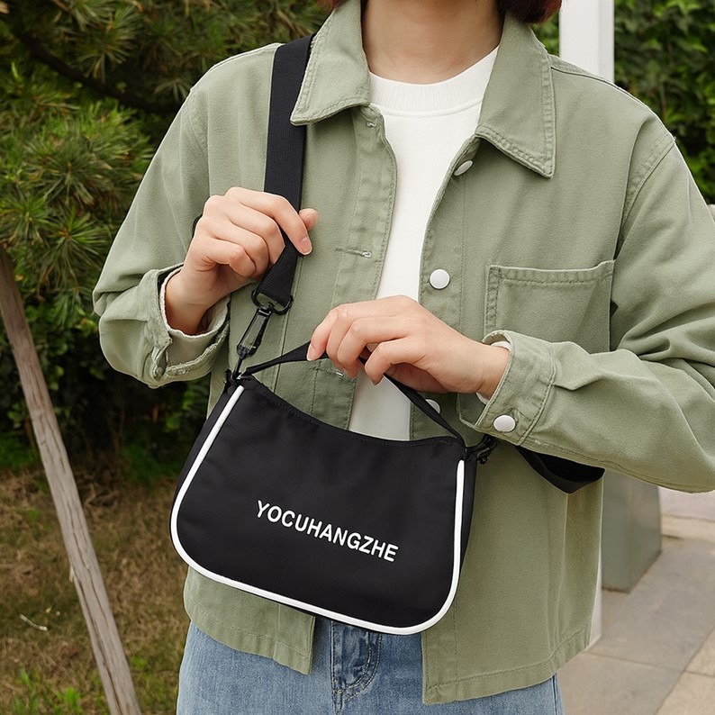 日系原宿 單肩包 斜背包 側背包 肩背包 兩用包 日系包包 腋下包 運動斜背包 尼龍斜背包 斜背包男 斜背包女 斜背包包-細節圖9