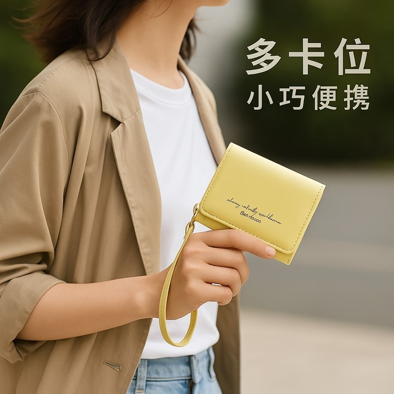 韓版錢包 三折短夾 學生錢包 小錢包 短夾 錢包 三折錢包 學生短夾 皮夾 莫蘭迪錢包 大容量錢包 女生錢包女生短夾禮物-細節圖6