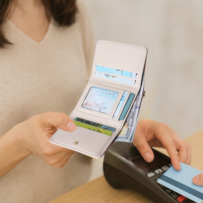 韓版錢包 三折短夾 學生錢包 小錢包 短夾 錢包 三折錢包 學生短夾 皮夾 莫蘭迪錢包 大容量錢包 女生錢包女生短夾禮物-細節圖7