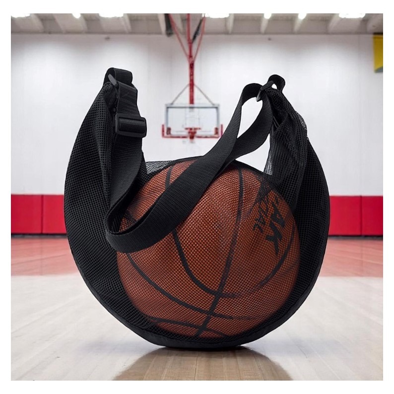 送涼感毛巾 籃球網袋 (無印刷)單肩斜背球袋 籃球袋 球袋 籃球包 籃球網袋 球袋籃球 透氣網袋 不含球 排球袋 足球袋-細節圖4