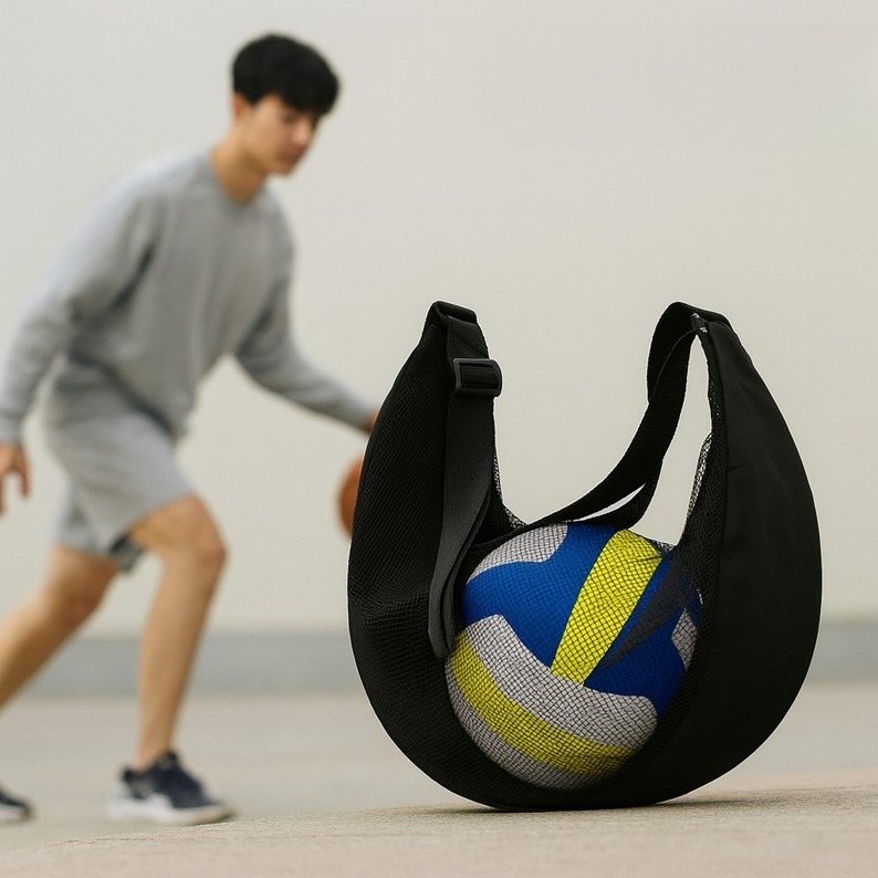 送涼感毛巾 籃球網袋 (無印刷)單肩斜背球袋 籃球袋 球袋 籃球包 籃球網袋 球袋籃球 透氣網袋 不含球 排球袋 足球袋-細節圖8