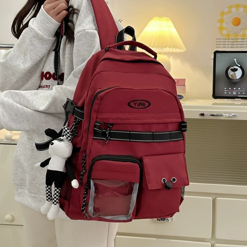 現貨 日系ins背包 後背包 筆電包 旅行背包 學院風後背包 學生書包 防水後背包 雙肩包 多口袋背包 可上飛機 書包-細節圖7