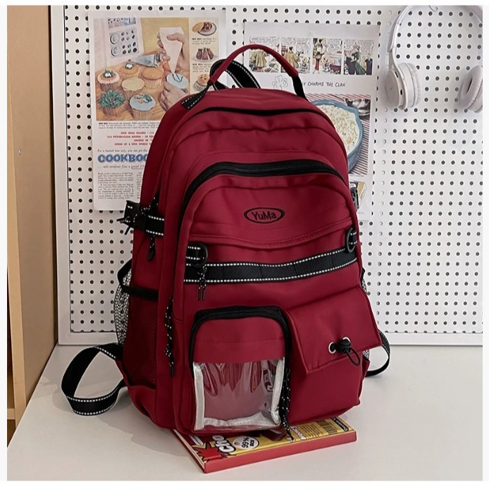 現貨 日系ins背包 後背包 筆電包 旅行背包 學院風後背包 學生書包 防水後背包 雙肩包 多口袋背包 可上飛機 書包-規格圖9