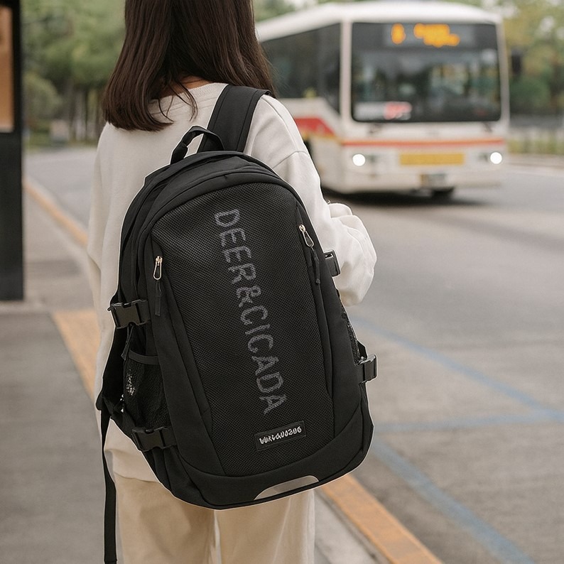 雙肩包 日系ins原宿書包女復古工裝學生大容量校園雙肩包旅行背包百搭男潮ins校園風防水背包韓系大學生背包-細節圖6