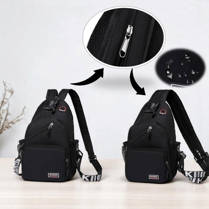 現貨 多功能運動胸包 兩用胸包 雙肩包 大容量胸包 雙肩斜背 運動機能包 超輕量胸包 防潑水胸前包 斜跨包男 胸包-細節圖5