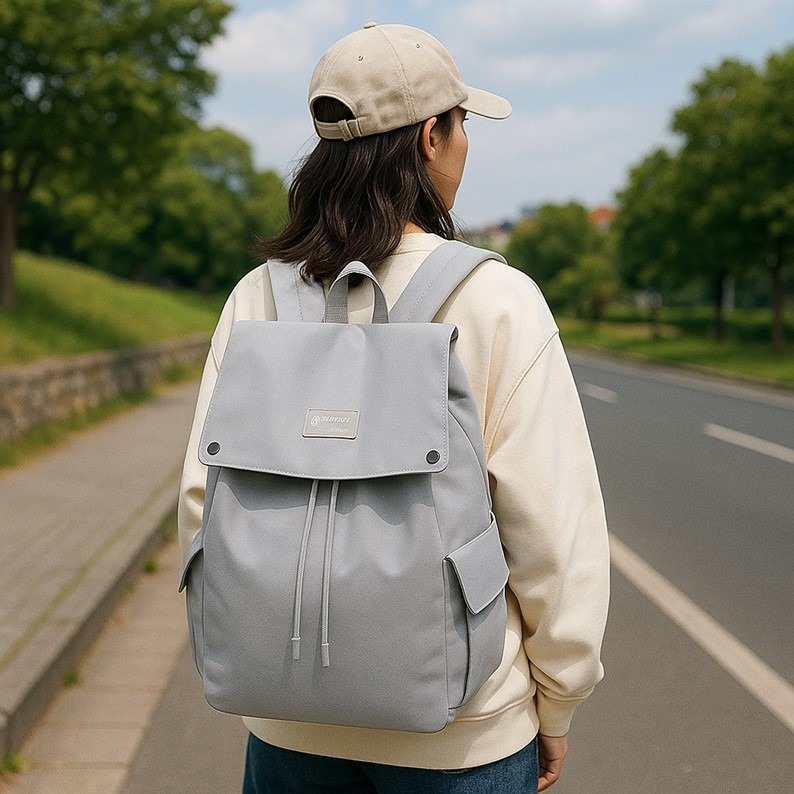 文青尼龍後背包 日系校園風 大容量防水 可手提後背 輕盈耐背減壓雙肩帶 上課補習出遊必備 高中大學生適用-細節圖8