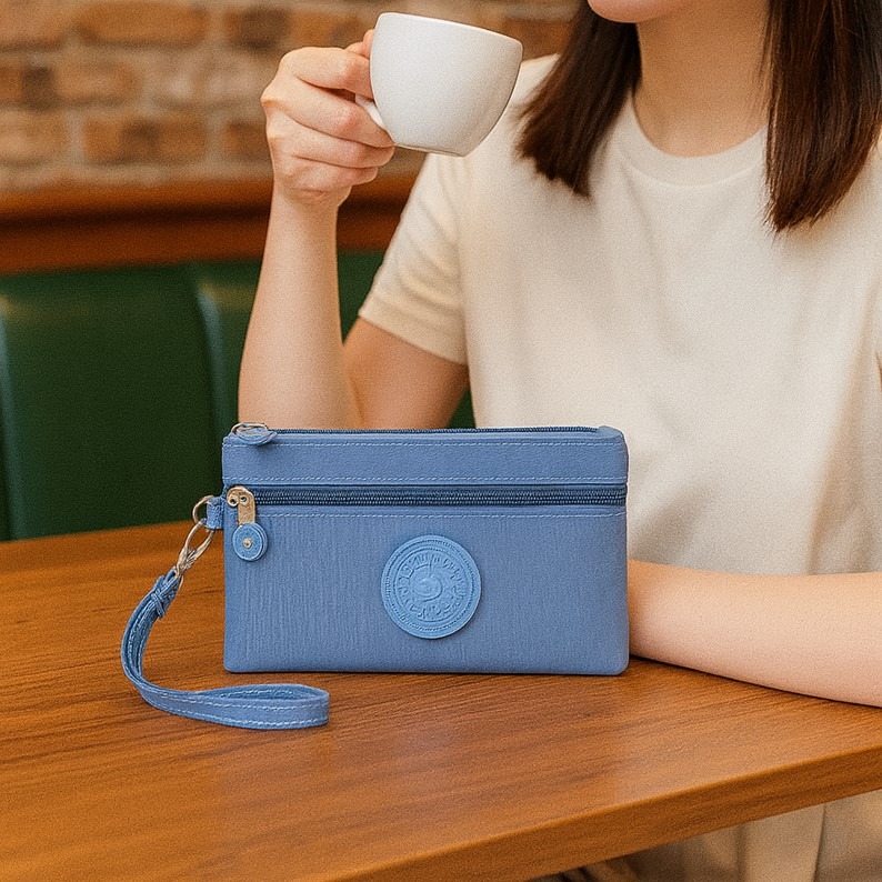 防水尼龍零錢包 大小款可選 輕薄貼身雙層收納 附手腕帶可掛背包 出國旅行逛街 媽媽日常外出 雨天不怕-細節圖9