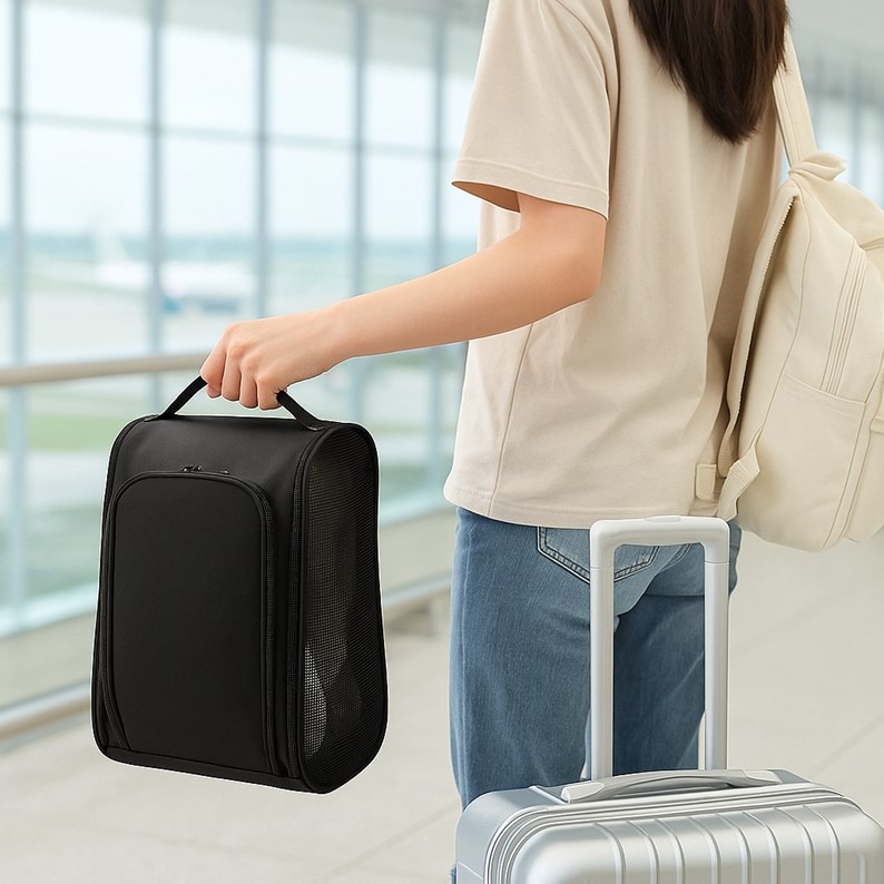 鞋袋 透氣網狀收納袋 手提便攜鞋袋 健身運動鞋袋 旅行鞋袋 出差鞋袋 露營鞋袋 防潮防塵鞋收納 男女鞋子-細節圖6