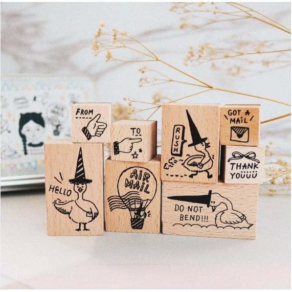 Bon Bon stickers 邦妮 鐵盒印章-鵝阿尖信差 (8枚入)-細節圖5