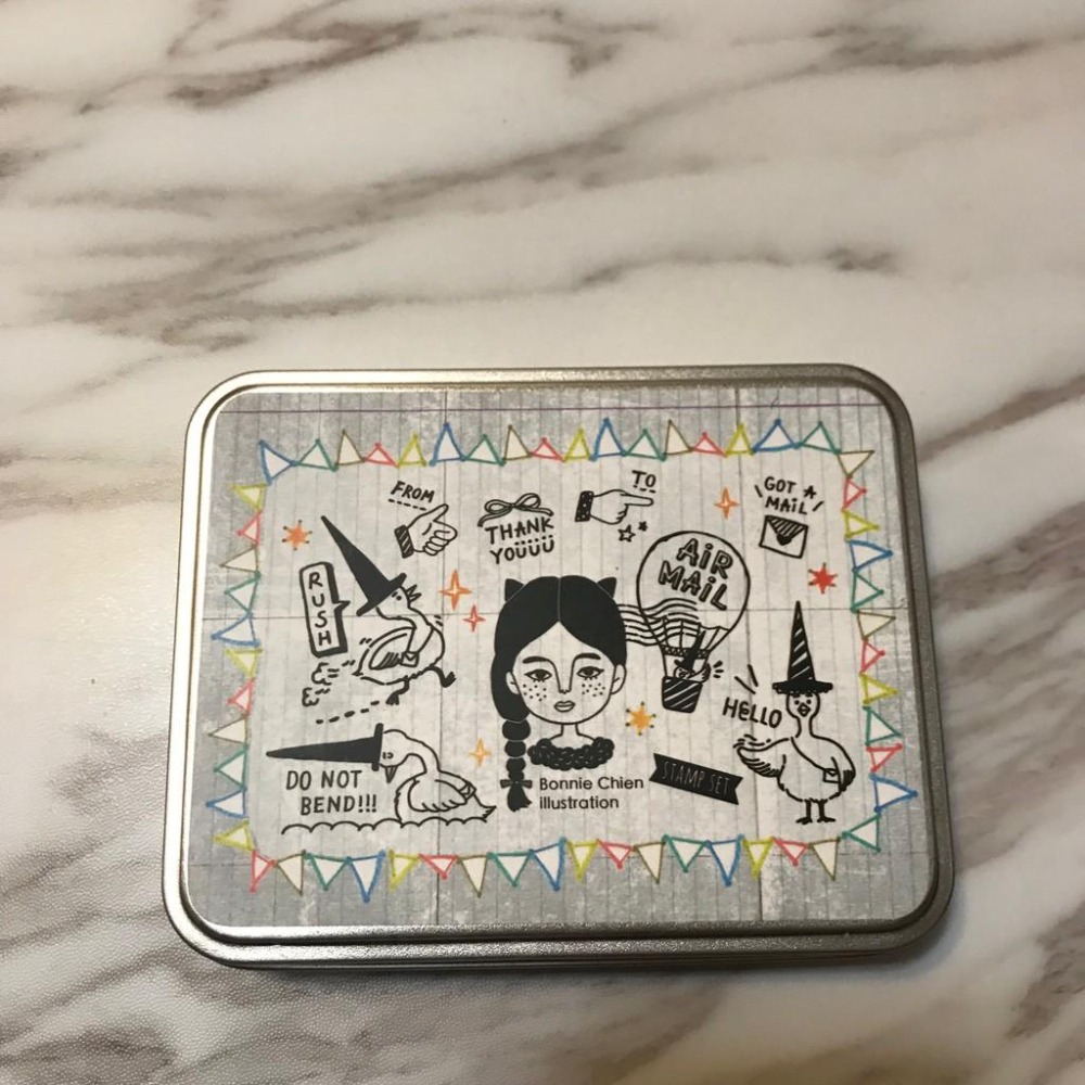 Bon Bon stickers 邦妮 鐵盒印章-鵝阿尖信差 (8枚入)-細節圖6