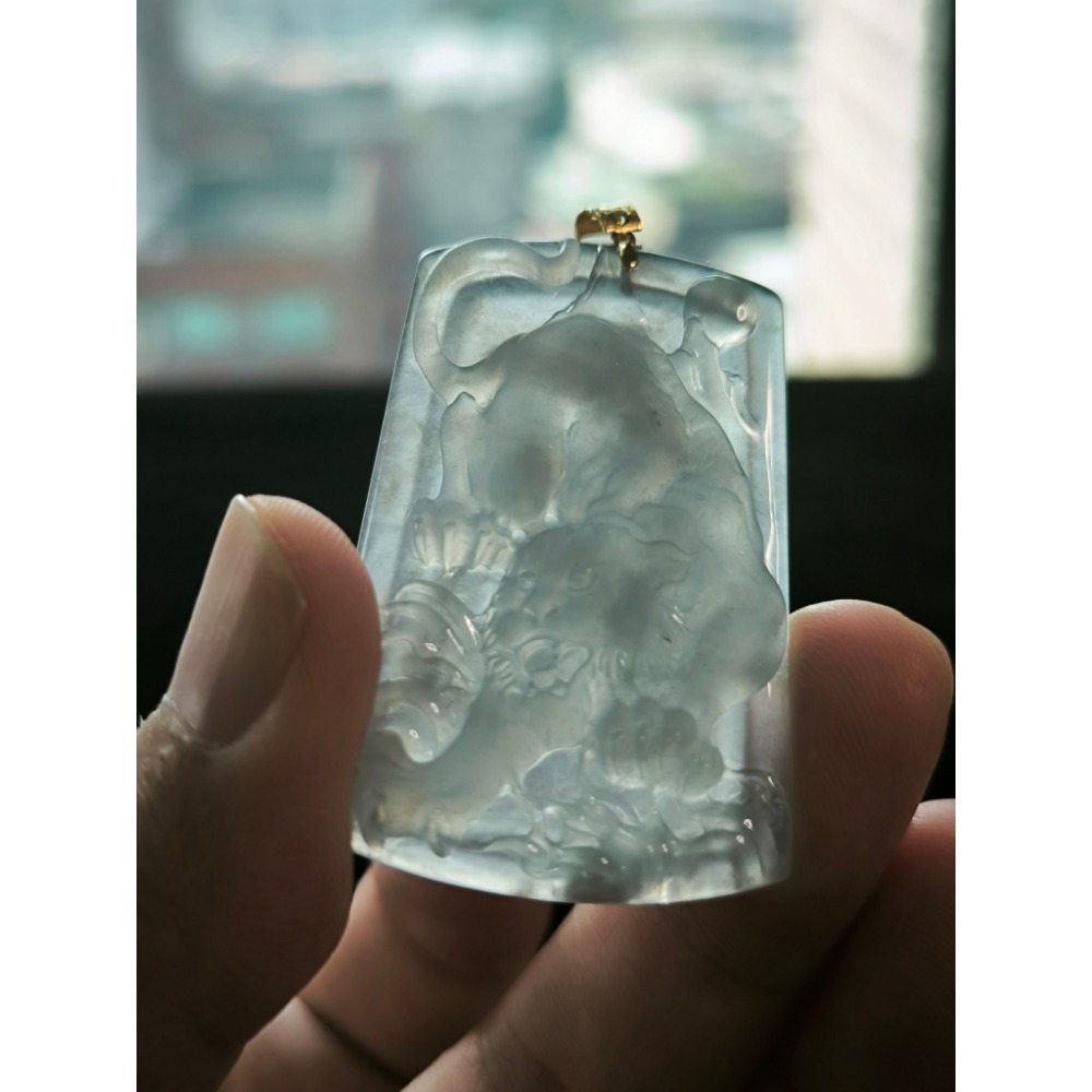 【天然緬甸A貨翡翠｜冰玻種淡紫羅蘭 下山虎】附台灣證書＋陸檢證書＋收藏盒＋18K金扣頭-細節圖6