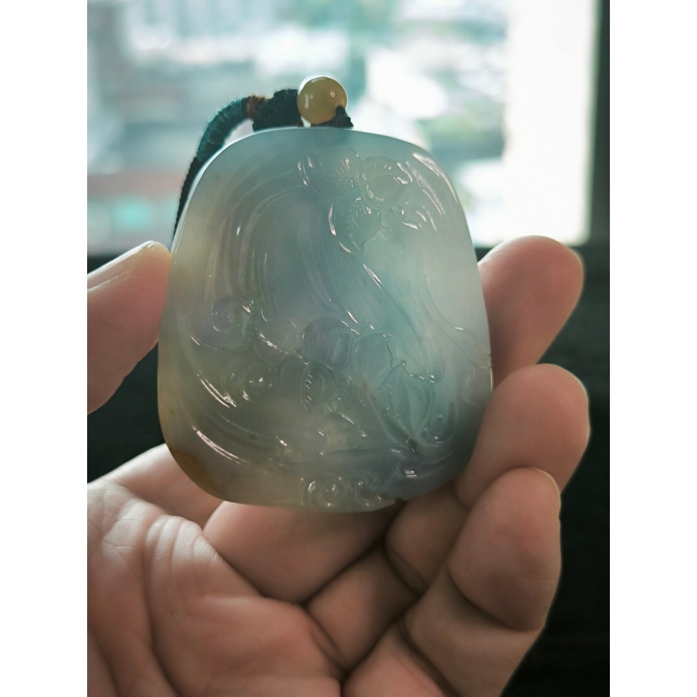 【書中自有顏如玉】天然緬甸A貨翡翠 糯冰 多彩雞油黃 濃紫  普賢菩薩 種老肉細 大件厚裝 厚件大裝 附大師證-細節圖4