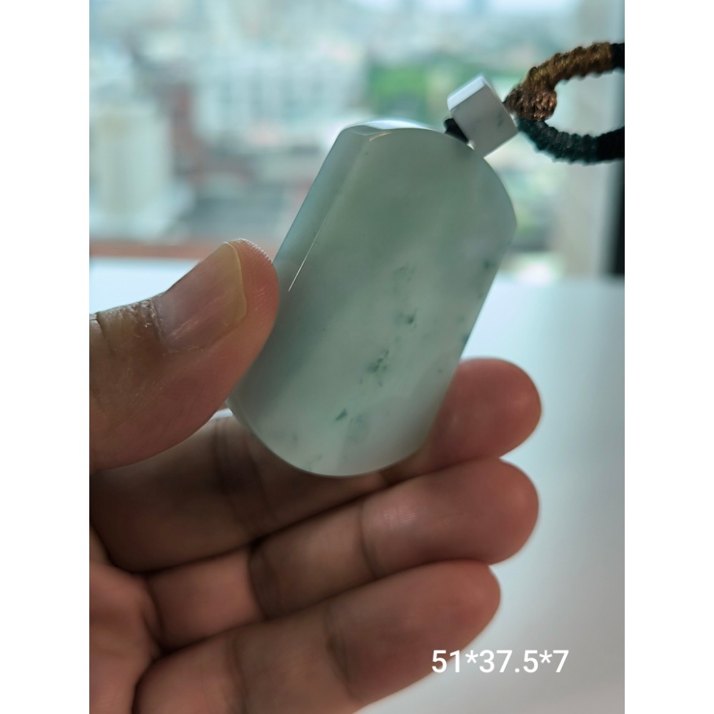 天然A貨翡翠  糯冰飄花無事牌 同料頂珠 種老肉細 附證書 特價出清-細節圖4