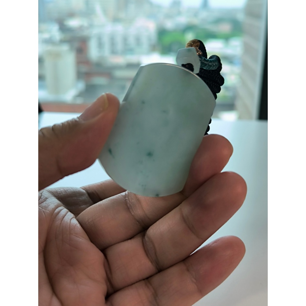 天然A貨翡翠  糯冰飄花無事牌 同料頂珠 種老肉細 附證書 特價出清-細節圖5