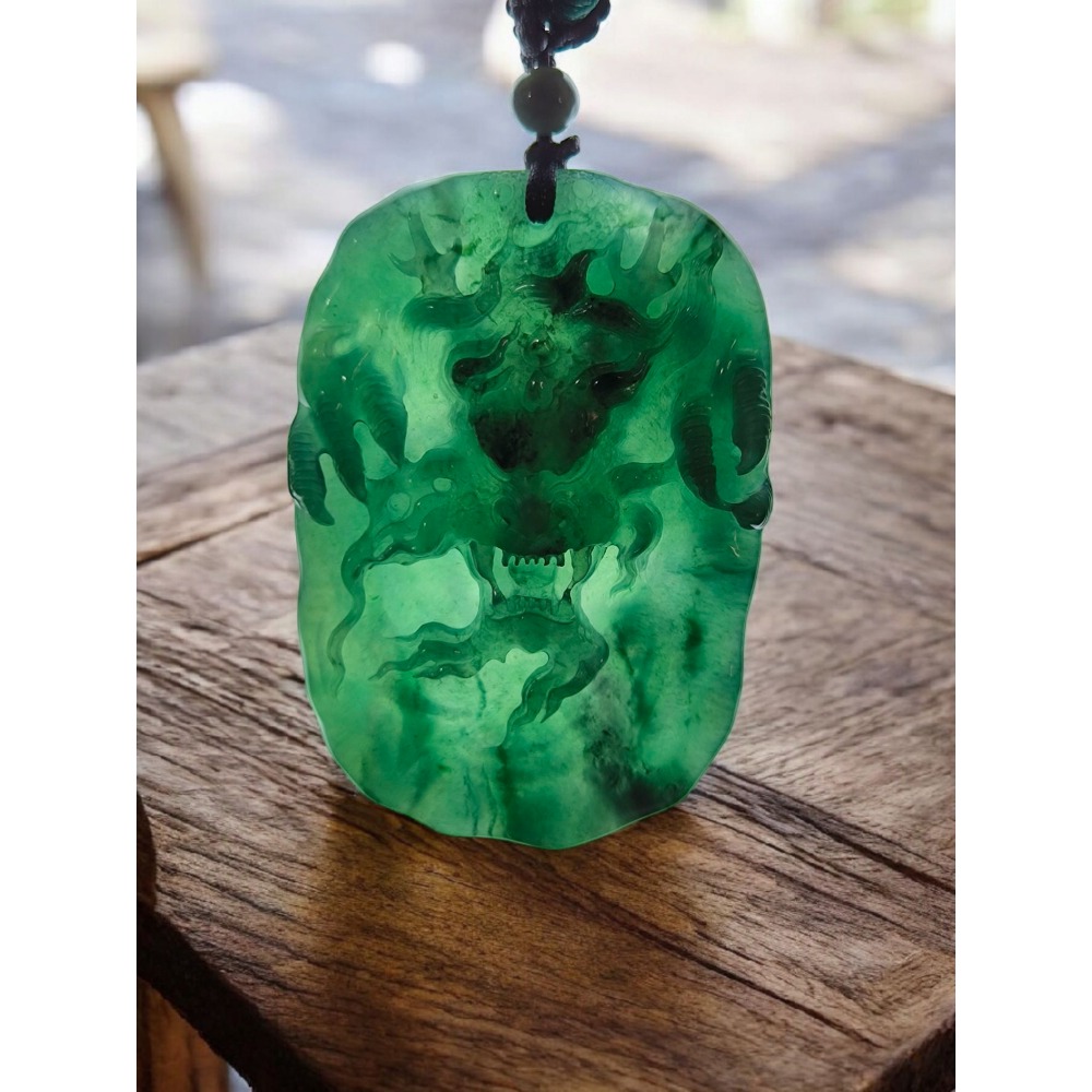 天然A貨翡翠  瓜料/威料 冰種藍水 正面霸王龍牌 種老肉細 附證書-細節圖2