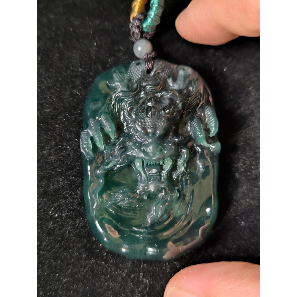 天然A貨翡翠  瓜料/威料 冰種藍水 正面霸王龍牌 種老肉細 附證書-細節圖3