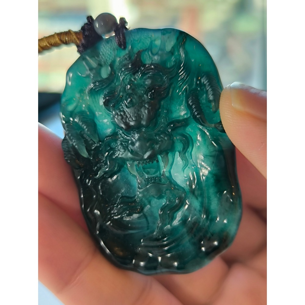 天然A貨翡翠  瓜料/威料 冰種藍水 正面霸王龍牌 種老肉細 附證書-細節圖4