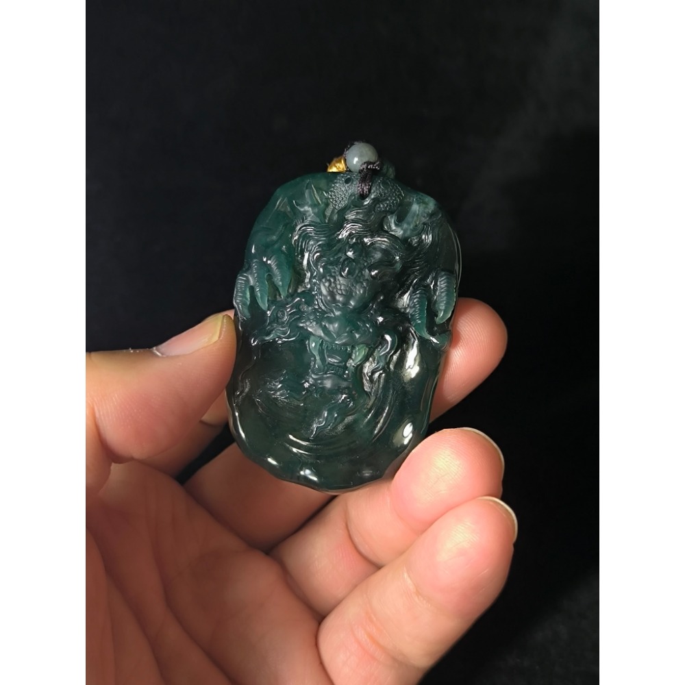 天然A貨翡翠  瓜料/威料 冰種藍水 正面霸王龍牌 種老肉細 附證書-細節圖8