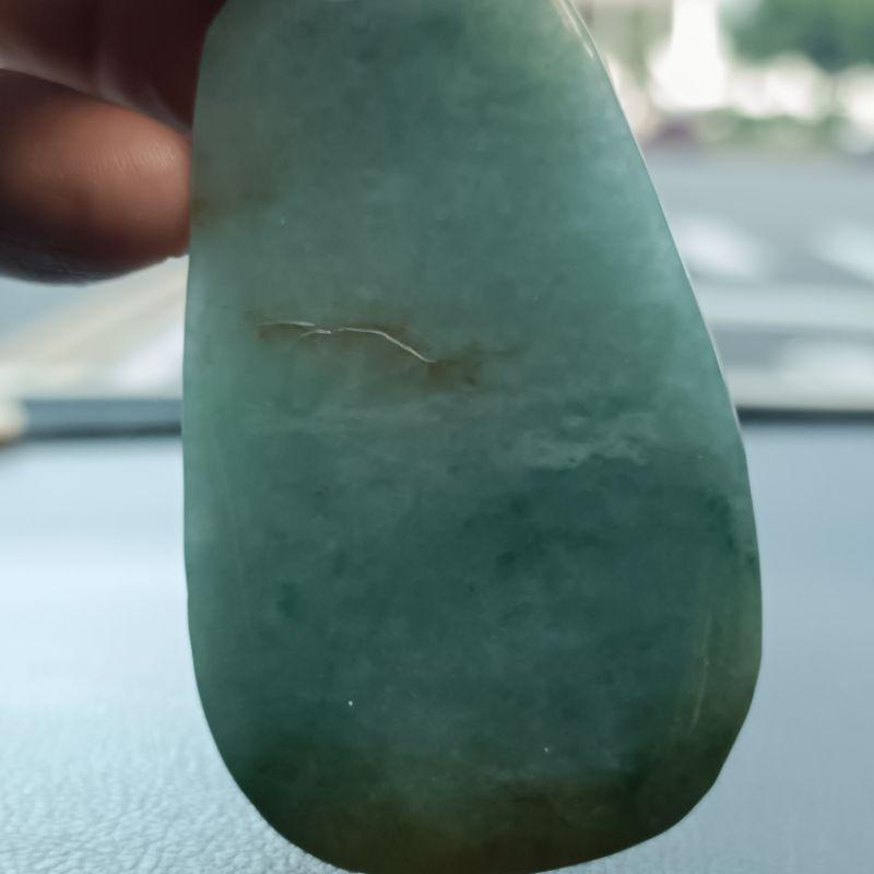 天然緬甸A貨翡翠 糯地三彩山水 大件厚莊 手工雕刻 種老肉細 附證書-細節圖6