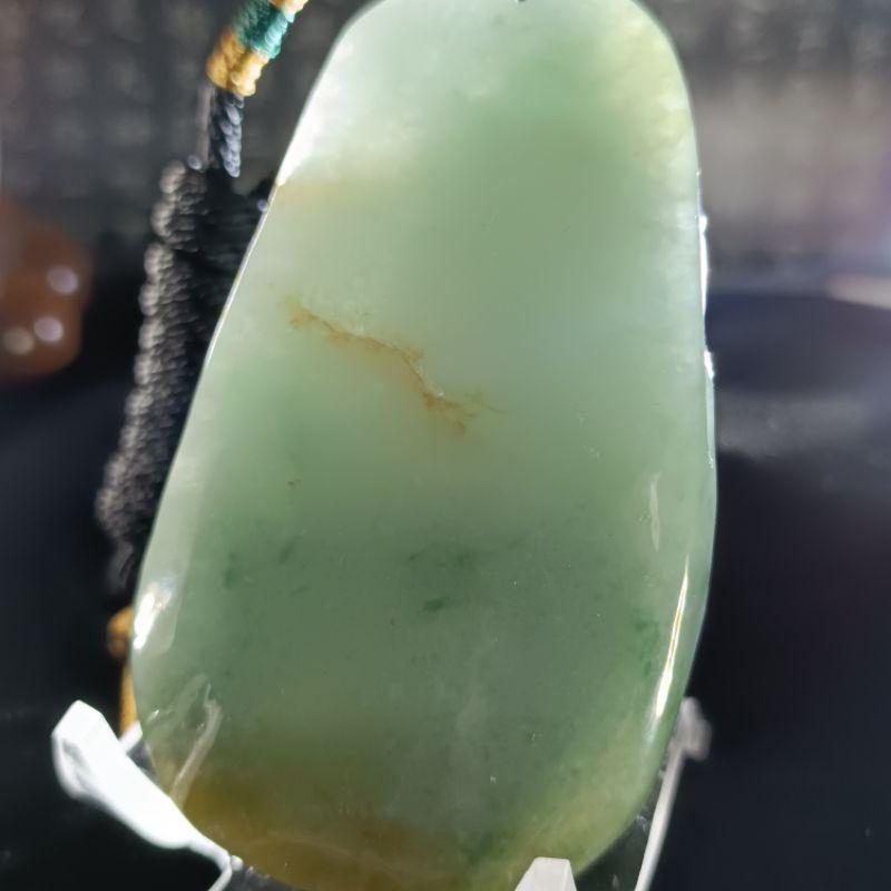 天然緬甸A貨翡翠 糯地三彩山水 大件厚莊 手工雕刻 種老肉細 附證書-細節圖8