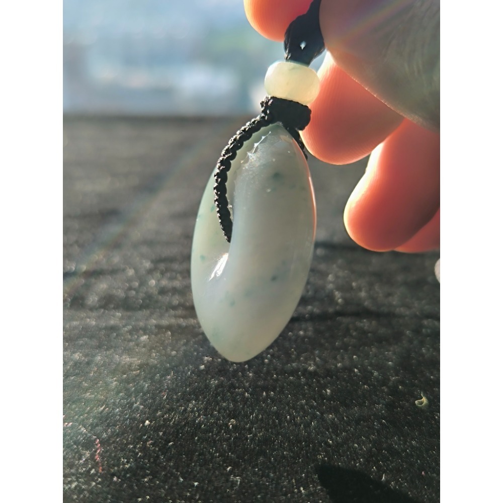 天然緬甸A貨翡翠 糯冰飄花 肥厚平安扣 種老肉細 珠圓玉潤 附證書 專屬收藏木盒-細節圖2