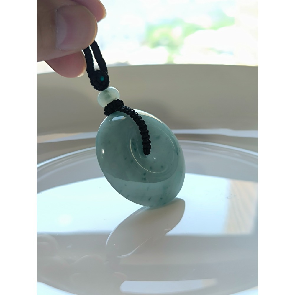 天然緬甸A貨翡翠 糯冰飄花 肥厚平安扣 種老肉細 珠圓玉潤 附證書 專屬收藏木盒-細節圖5