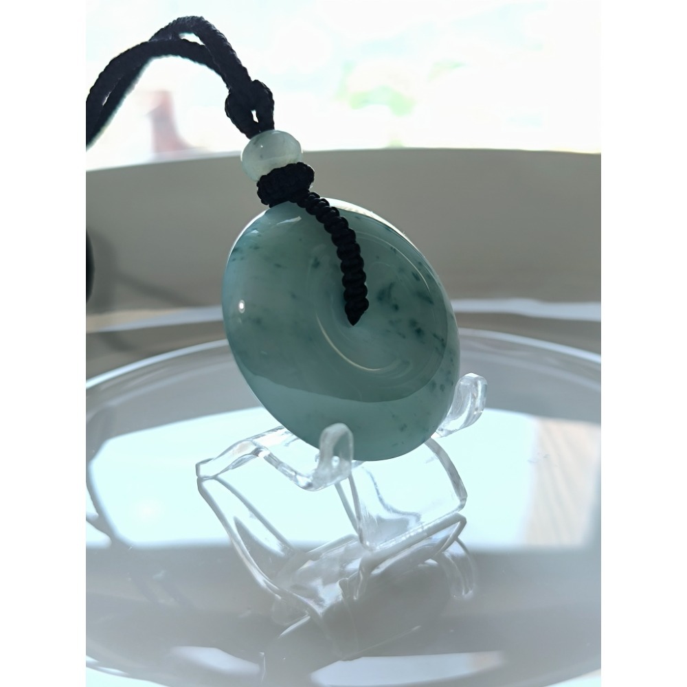 天然緬甸A貨翡翠 糯冰飄花 肥厚平安扣 種老肉細 珠圓玉潤 附證書 專屬收藏木盒-細節圖6