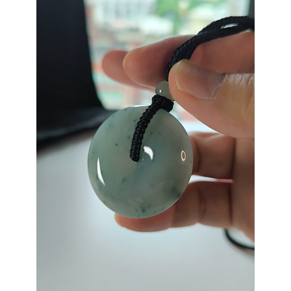 天然緬甸A貨翡翠 糯冰飄花 肥厚平安扣 種老肉細 珠圓玉潤 附證書 專屬收藏木盒-細節圖9