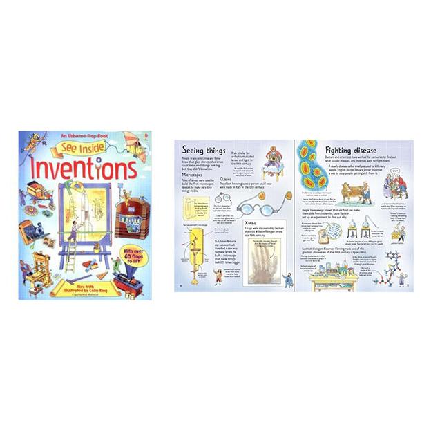 現貨🍀英國Usborne硬頁翻翻書🍀See Inside： Inventions有關發明的故事🍀【缺書店】-細節圖3