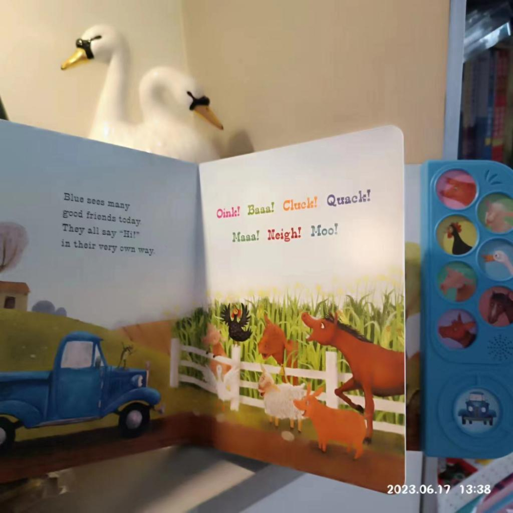 現貨🍀英文硬頁發聲書🍀What Do You Say, Little Blue Truck【Sound Book】缺書店-細節圖4