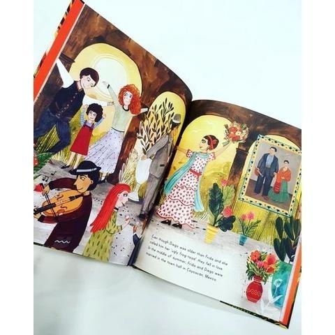 缺書店🍀精裝英文傳記繪本🍀Portrait of an Artist：Frida Kahlo🍀西班牙女畫家芙烈達-細節圖2