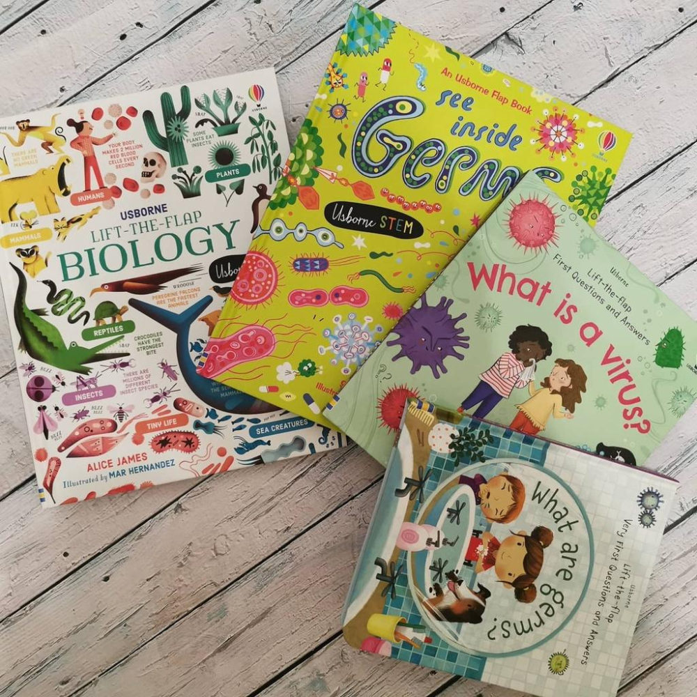 現貨🍀英國Usborne STEM 自然科普硬頁翻翻書🍀See Inside ：Germs 🍀【缺書店】-細節圖9