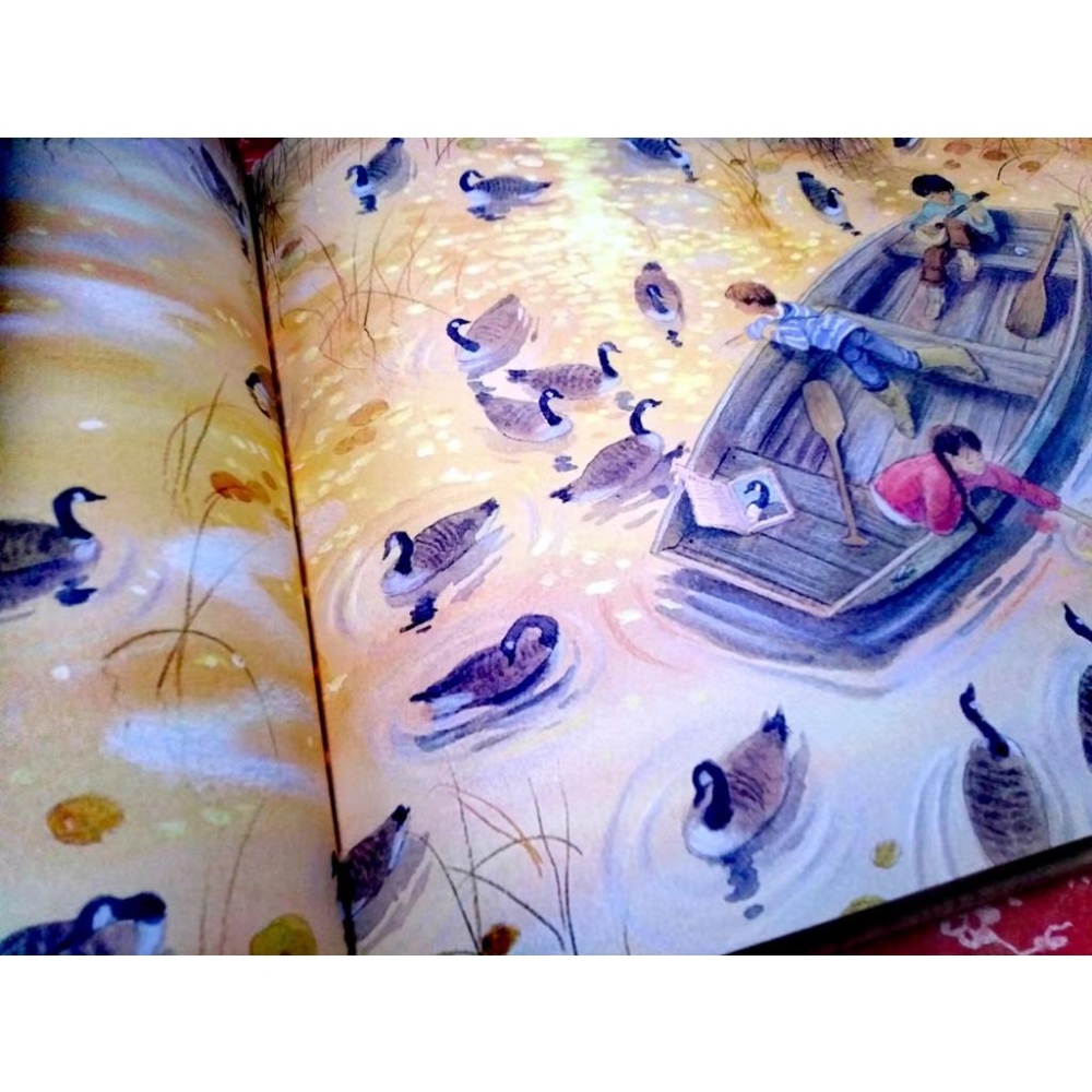 【折扣書】🍀精裝英文繪本Pond🍀Paula Wiseman🍀溫暖柔和的色鉛和水墨插畫展現迷人的池塘四季自然風光-細節圖4