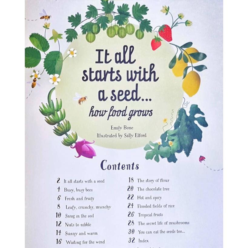 現貨Usborne精裝英文知識繪本It all starts with a seed... How food grows-細節圖2