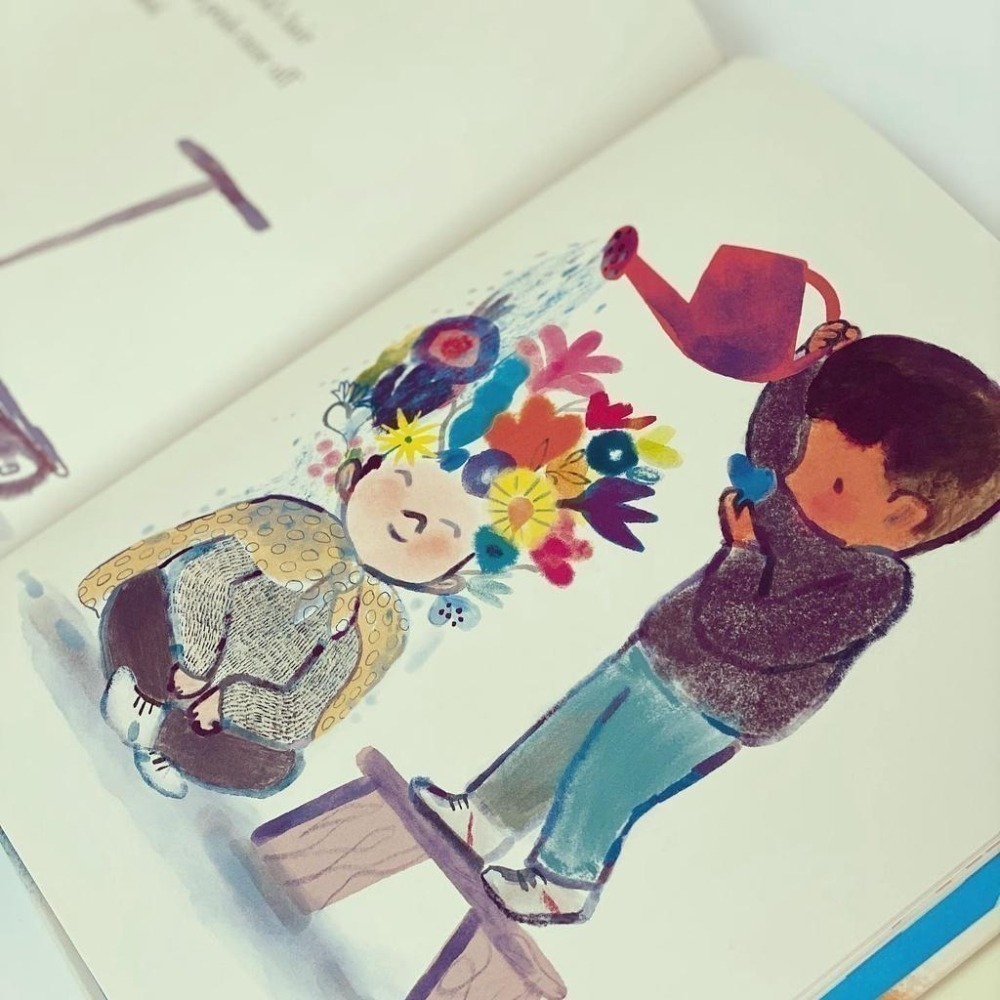獲獎英文繪本The Boy with Flowers in His Hair友誼/善良/溫柔/愛Jarvis🍀缺書店-細節圖4