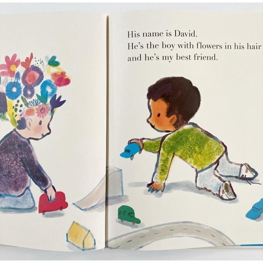 獲獎英文繪本The Boy with Flowers in His Hair友誼/善良/溫柔/愛Jarvis🍀缺書店-細節圖7