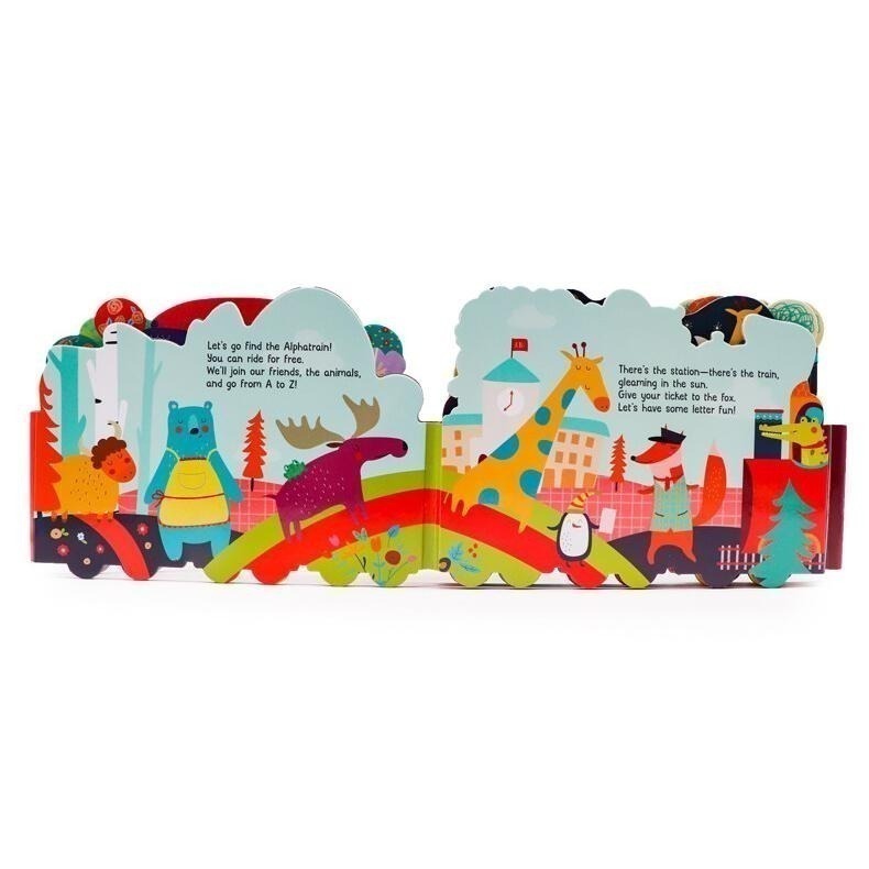 英文硬頁操作書ALPHATRAIN字母火車🍀展開成一列長142公分的火車🍀色彩明亮造型插畫可愛🍀缺書店-細節圖5