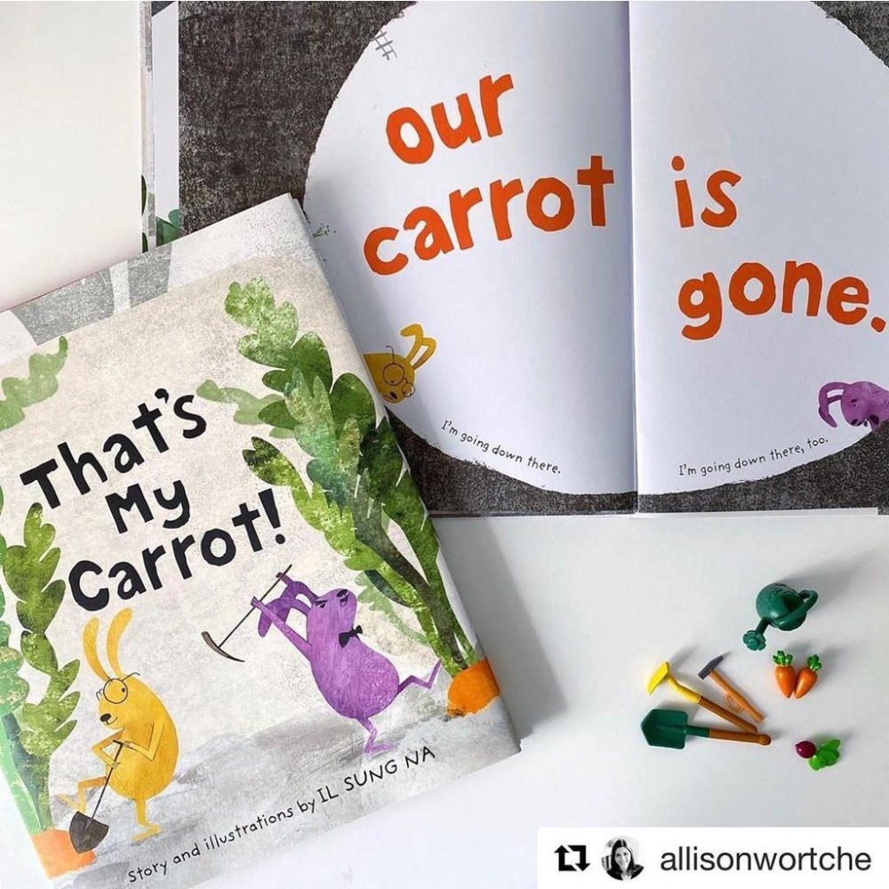 【現貨】精裝英文繪本🍀That＇s My Carrot🍀合作+分享+友誼🍀韓裔插畫家Il Sung Na【缺書店】-細節圖5