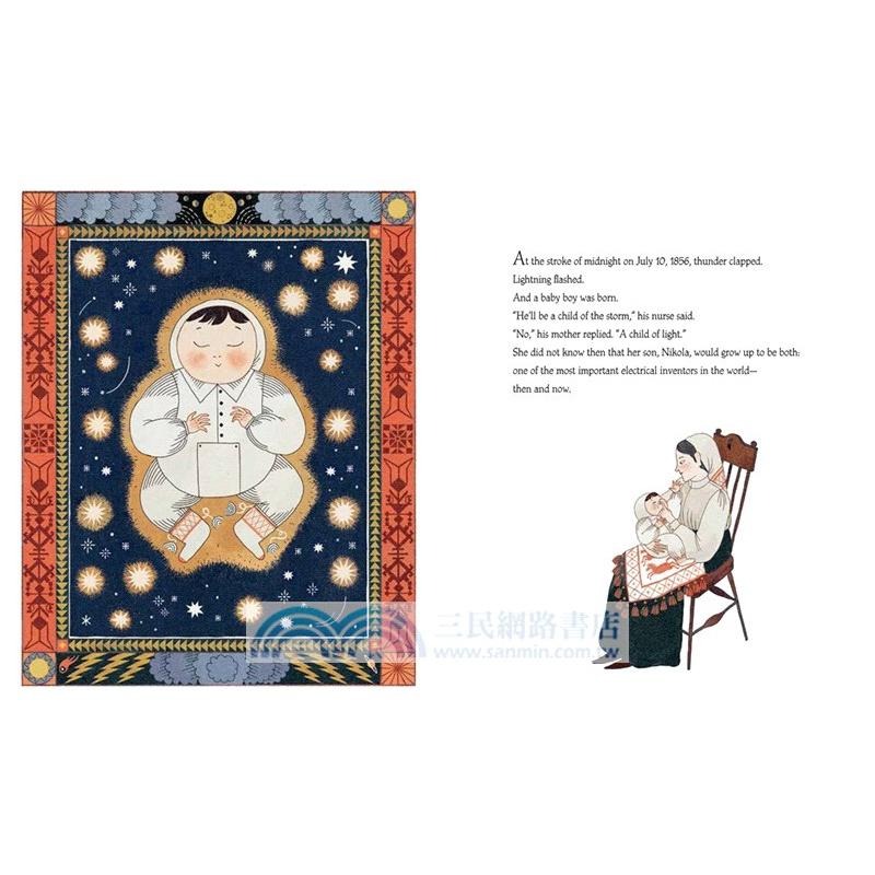 精裝英文傳記繪本A Life Electric交流電之父—特斯拉🍀西班牙女插畫家Julia Sarda 🍀缺書店-細節圖2